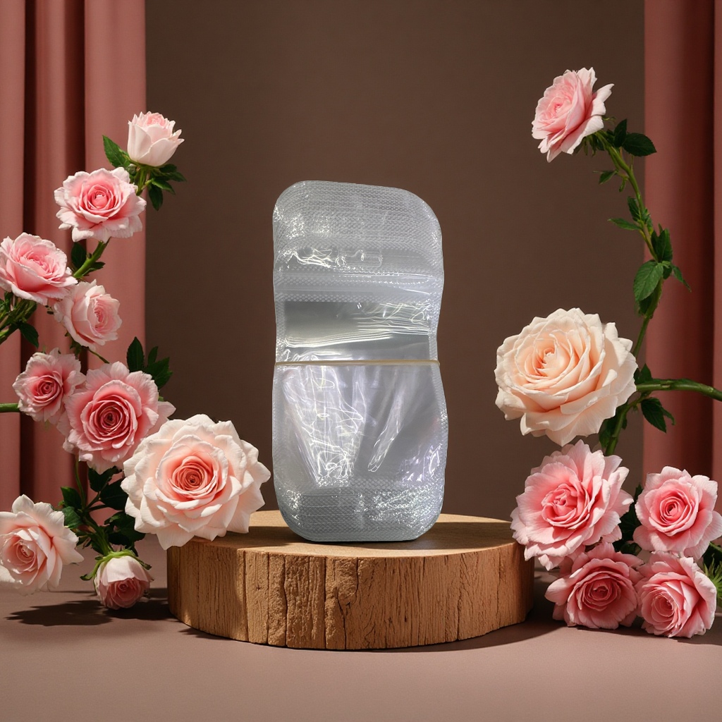 A 100-piece transparent plastic self-sealing round-corner food-grade reusable preservation bag