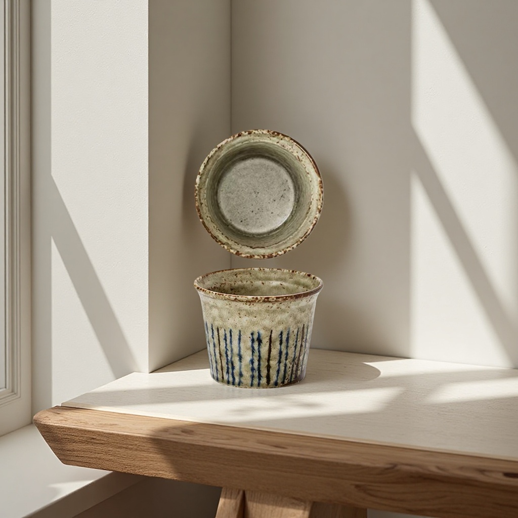 Official genuine Japanese imported Mino burnt matsutake plate, Japanese retro style round plate, home light luxury ceramic water cup Application Scenario