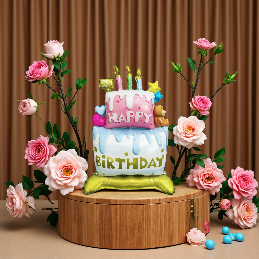 Birthday celebration standing aluminum film balloon three-dimensional decoration party supplies Application Scenario