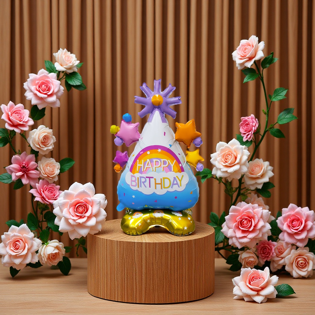 生日庆祝站立铝膜气球 立体装饰派对用品