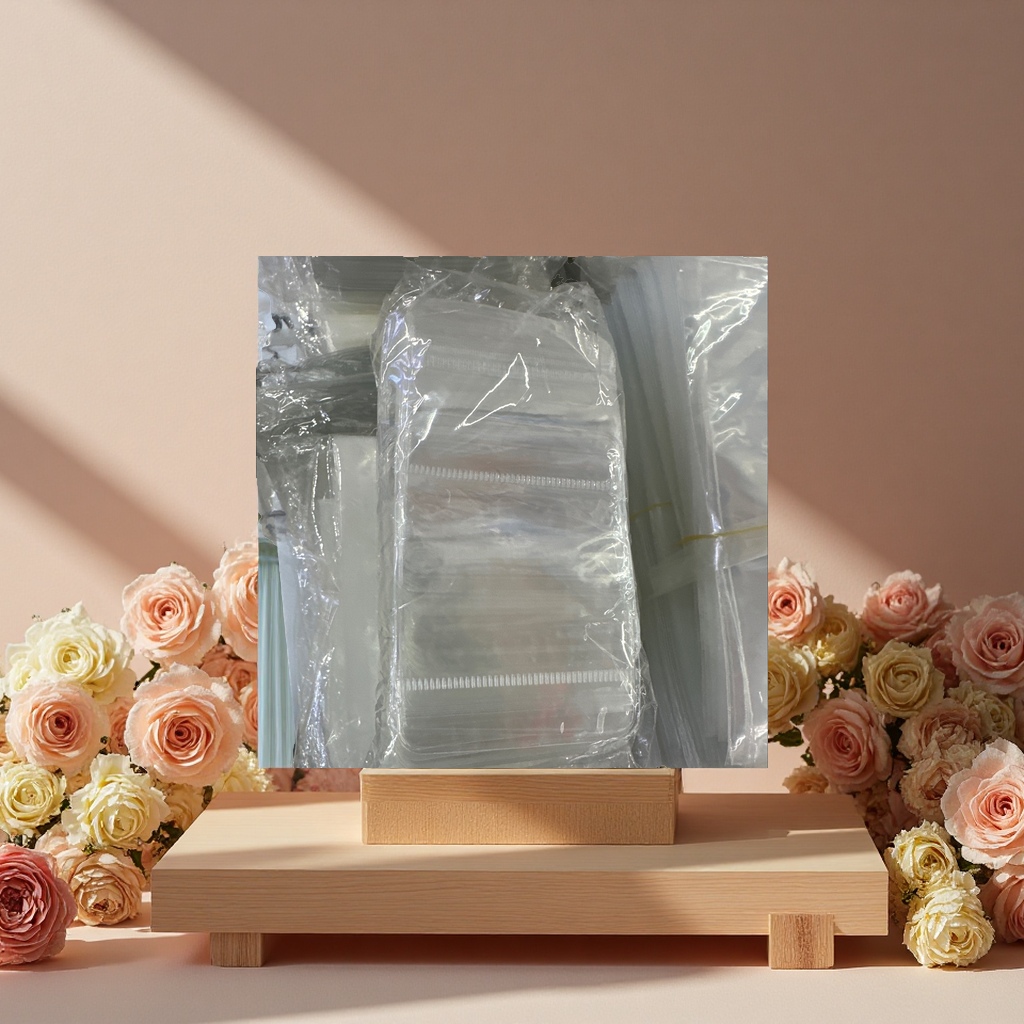 100-piece transparent PVC zipper bag, food-grade reusable sealed moisture-proof storage bag Specification image