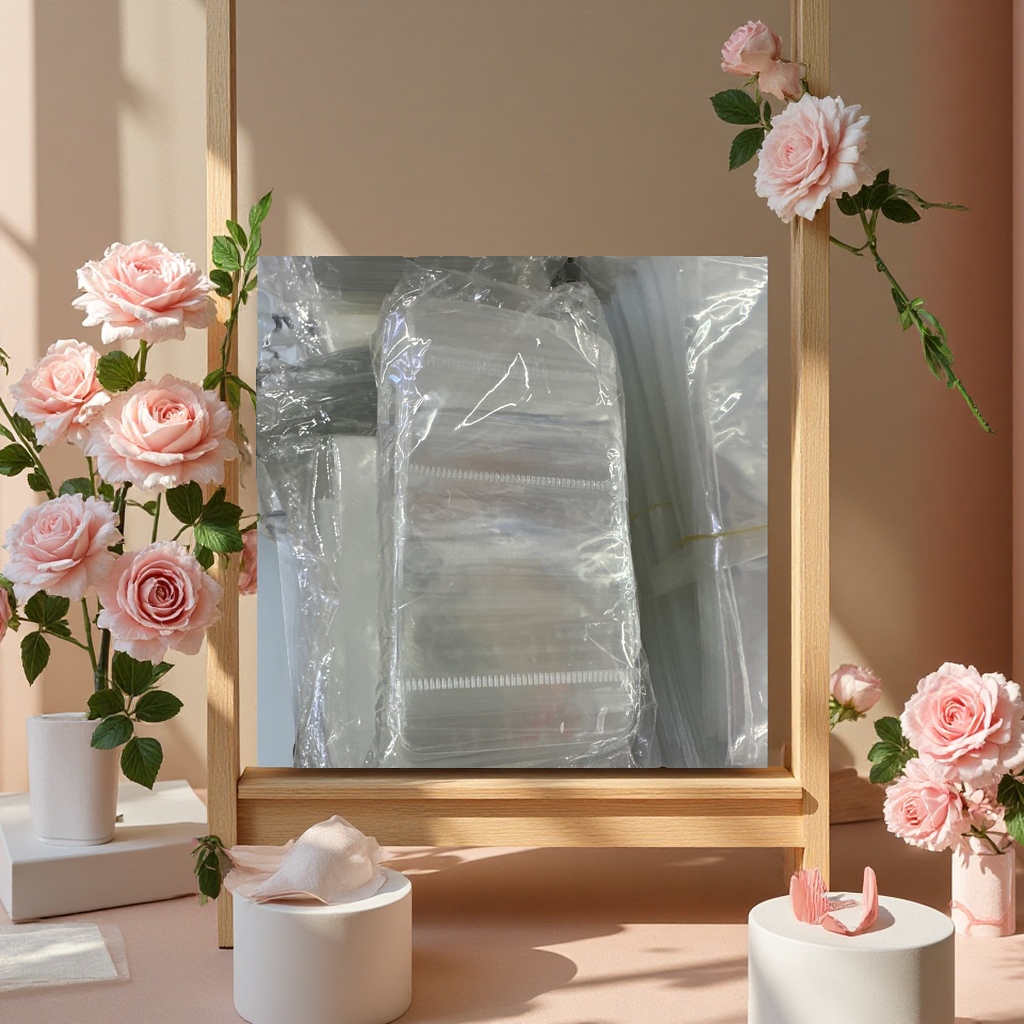 100-piece transparent PVC zipper bag, food-grade reusable sealed moisture-proof storage bag