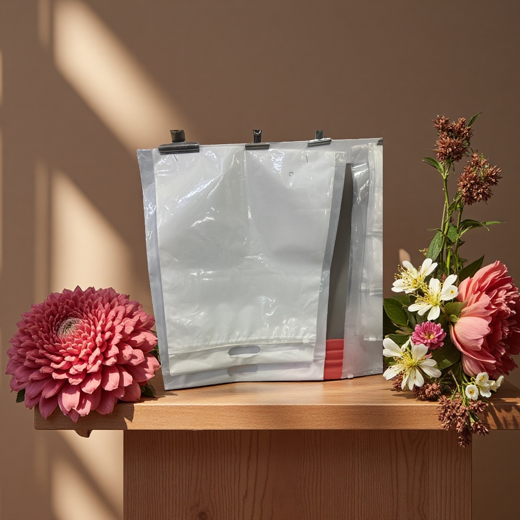 Perforated zipper handbags are reusable and eco-friendly bags details Picture