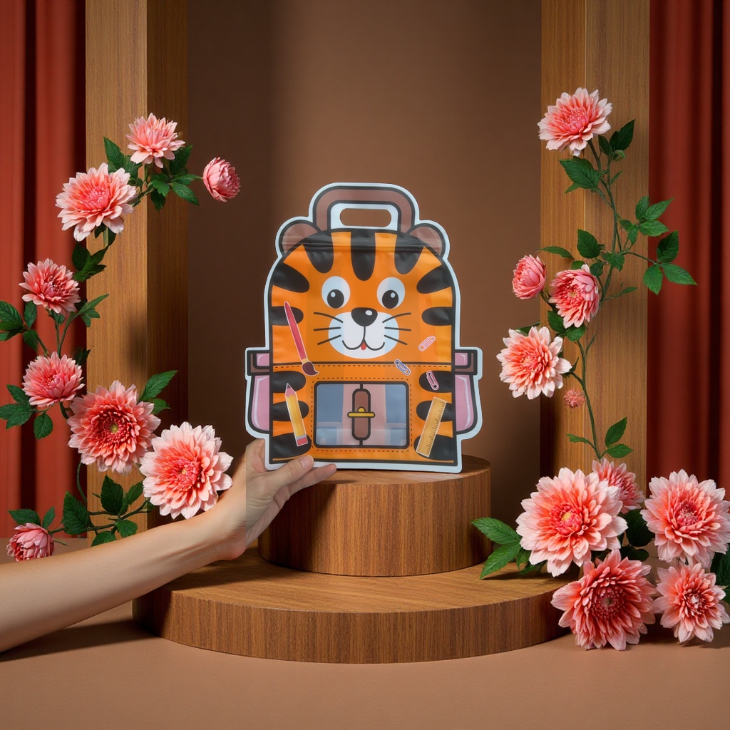 Three-dimensional cartoon bag, children's storage bag, foldable portable toy storage bag