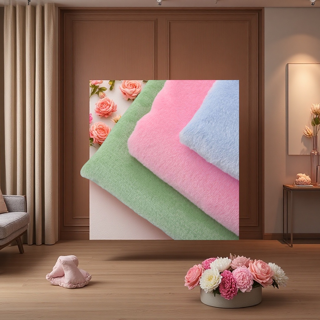 Double-sided flannel thickened coral fleece milk fleece fabric for home wear and pajamas, knitted composite blanket fabric Specification image
