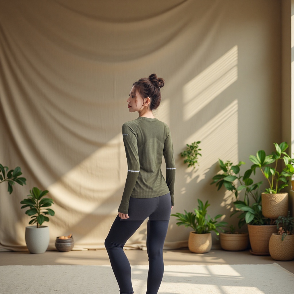Pilates yoga wear for women, slimming, elastic, breathable, long-sleeved, quick-drying exercise and fitness wear