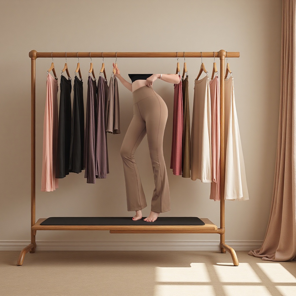 lulu foreign trade high-waisted, hip-lifting flared pants, seamless nude yoga fitness pants for women Application Scenario