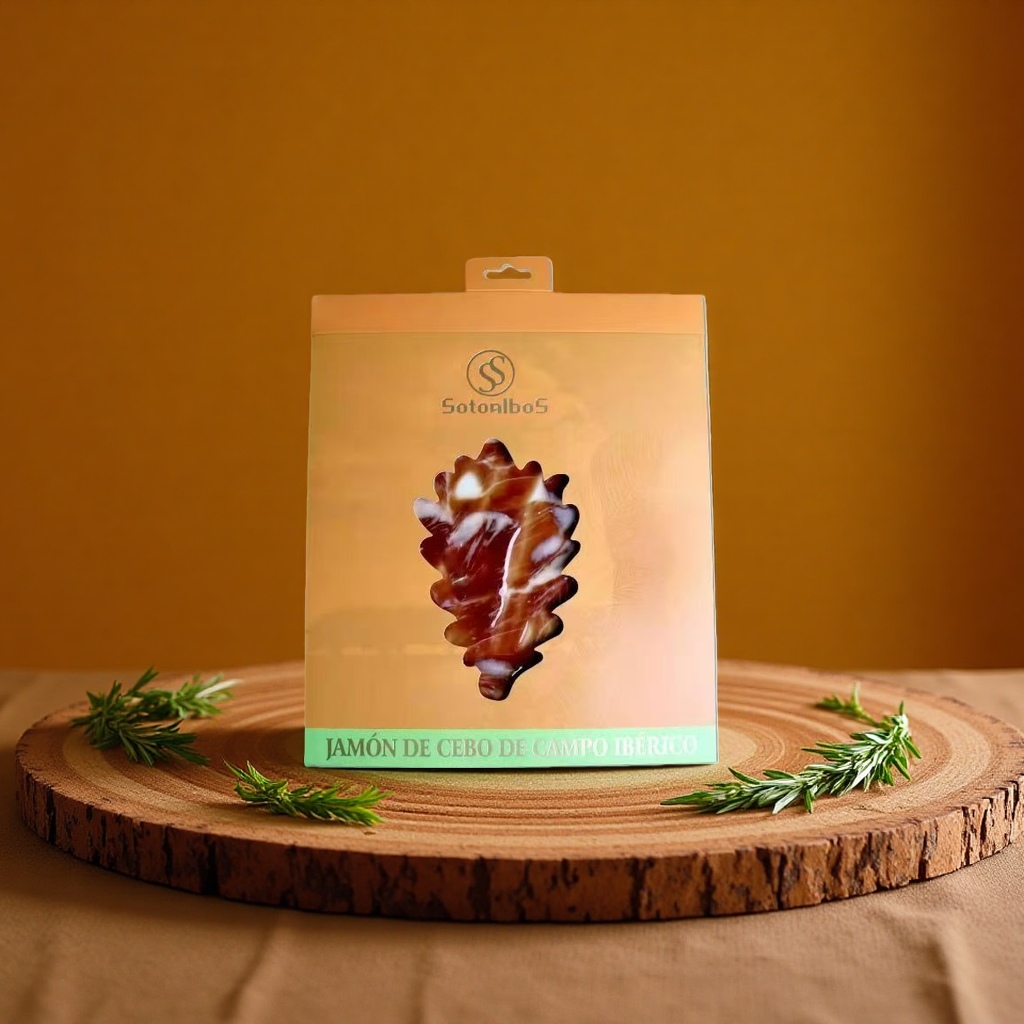 Spanish Iberian black pig Green label ham slices