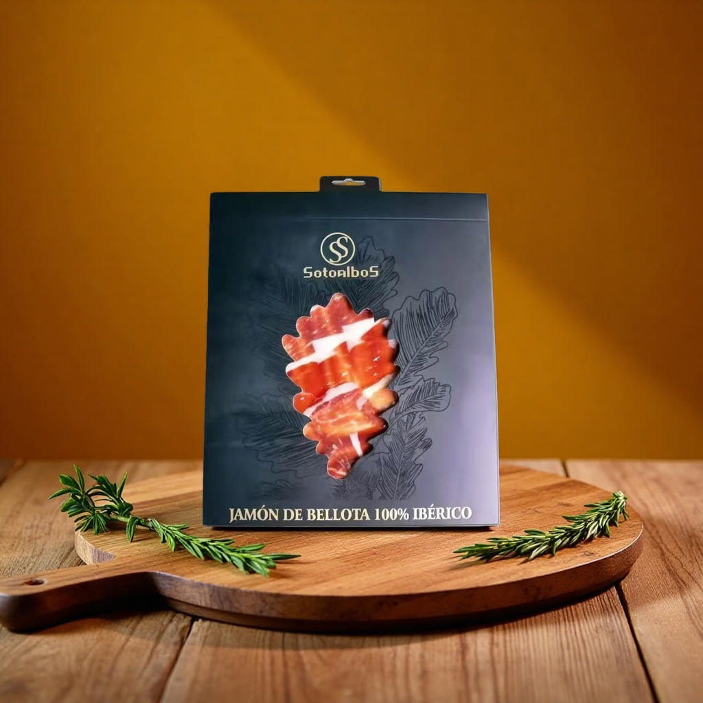 Spanish Iberian black pig Green label ham slices Specification image