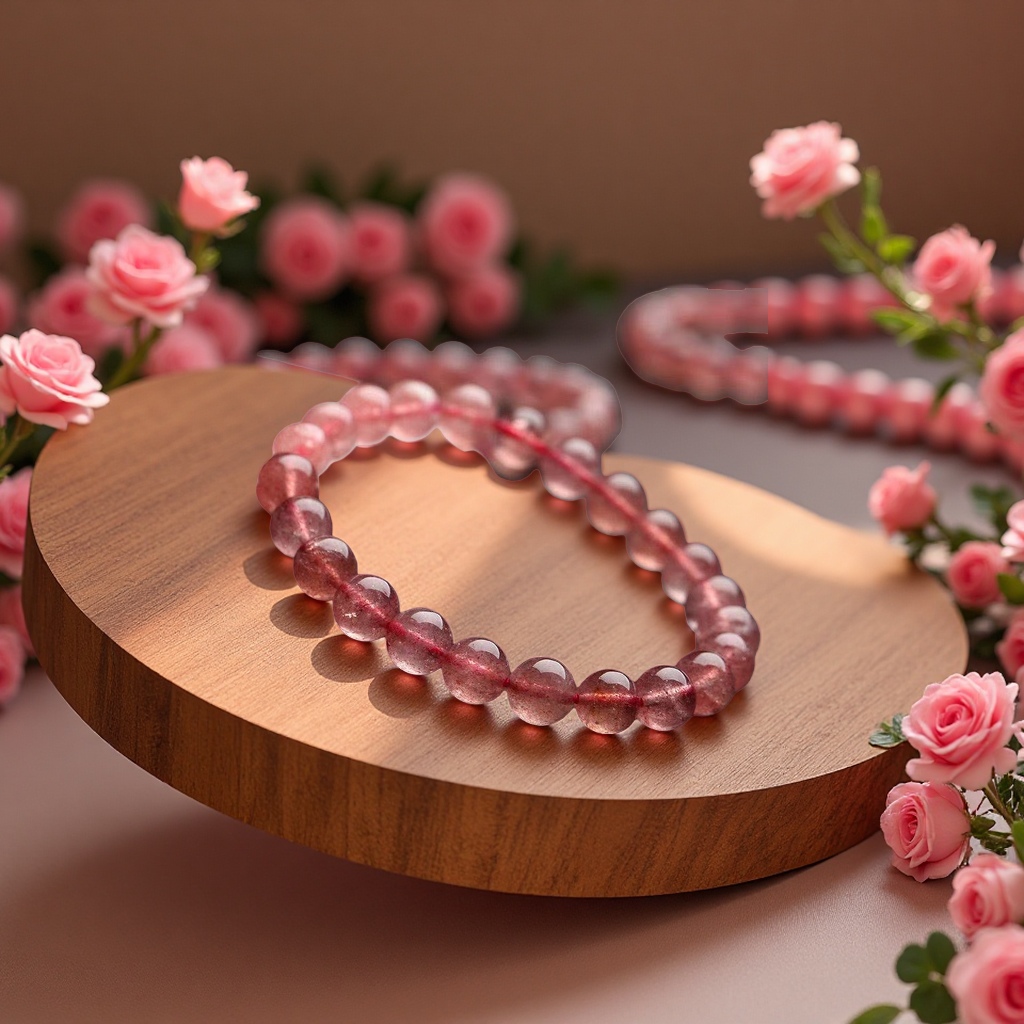 The strawberry crystal bracelet is a fresh, sweet and girlish design accessory. It's a gift for girls, a bracelet or a string