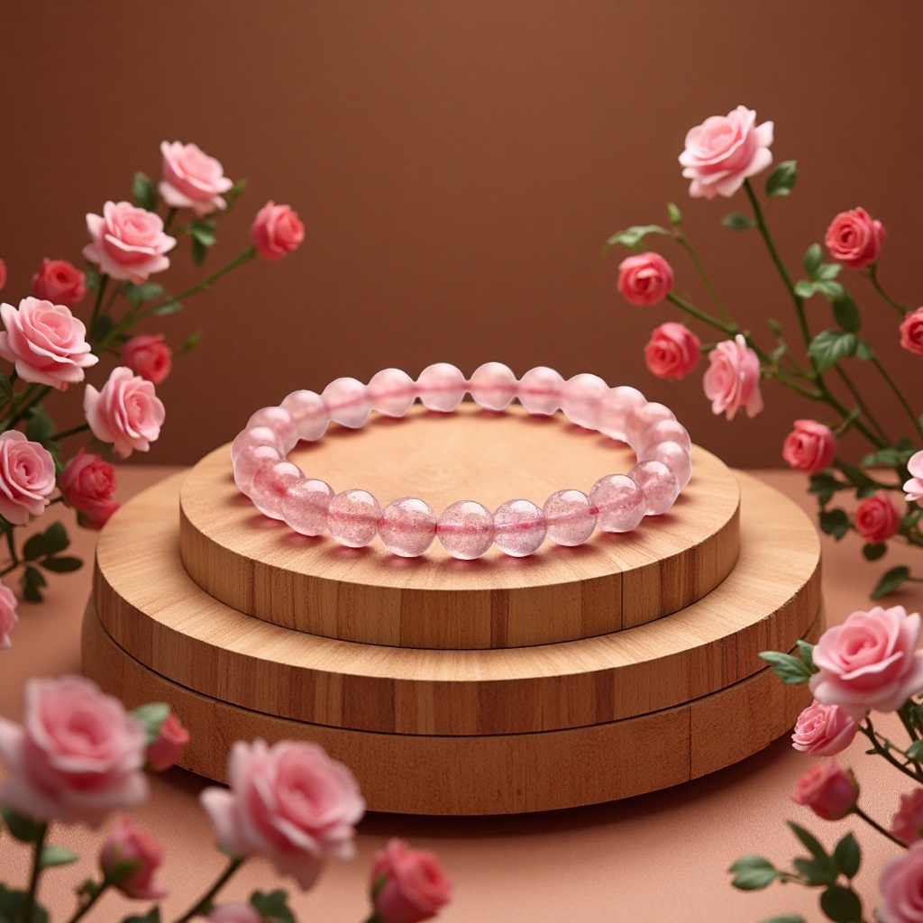 The strawberry crystal bracelet is a fresh, sweet and girlish design accessory. It's a gift for girls, a bracelet or a string Specification image