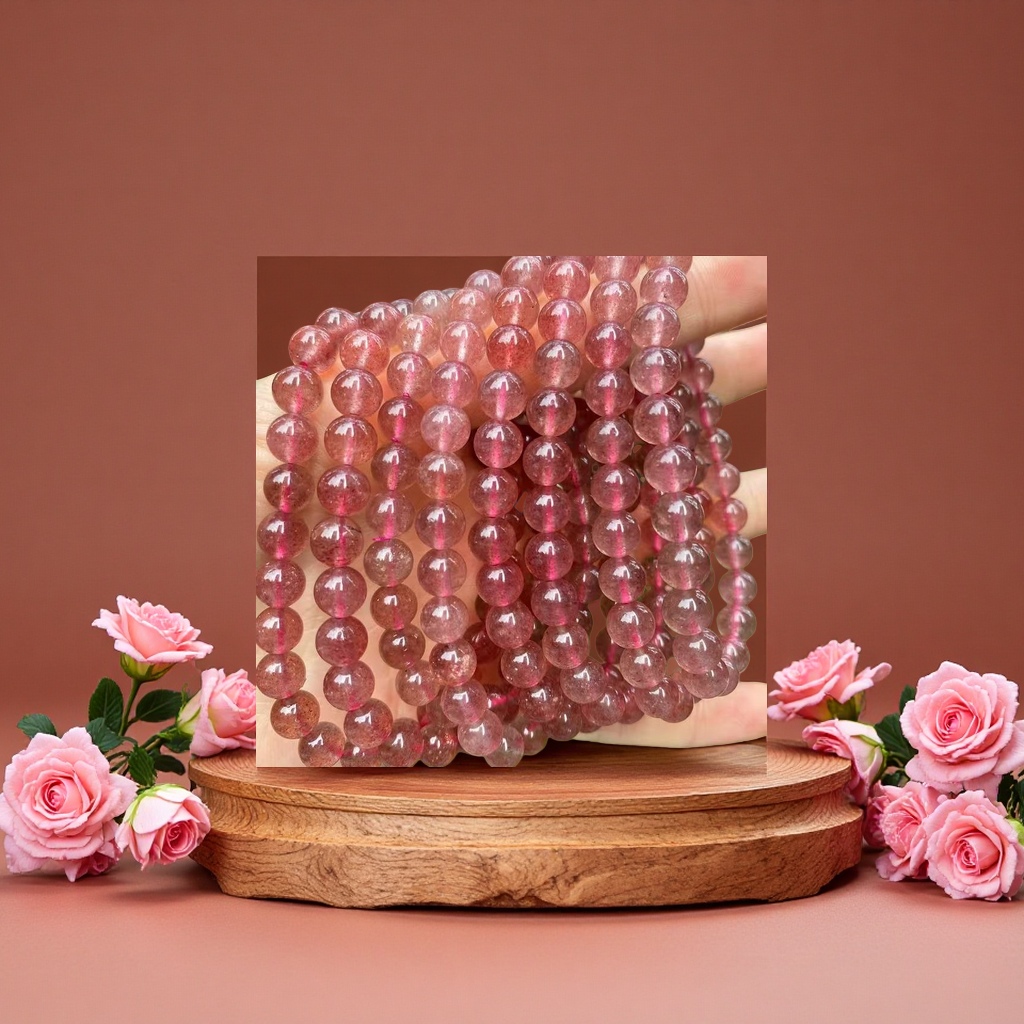 The strawberry crystal bracelet is a fresh, sweet and girlish design accessory. It's a gift for girls, a bracelet or a string Application Scenario