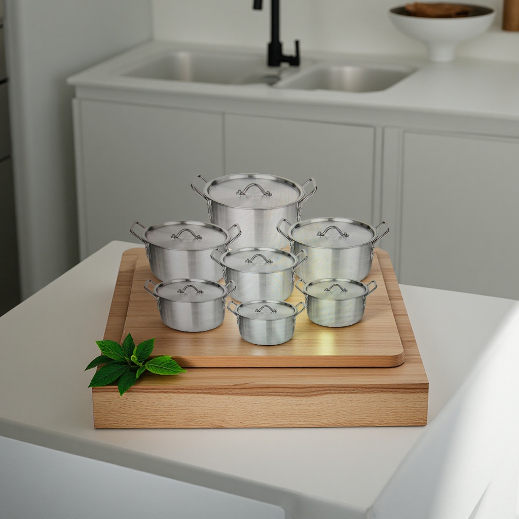 Enamel pot, stainless steel soup pot, double-flavored pot, steamer pot and set pot three-piece set details Picture