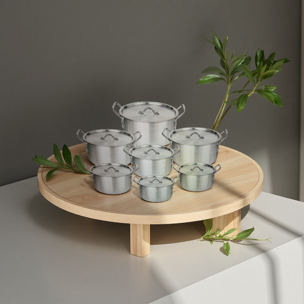 Enamel pot, stainless steel soup pot, double-flavored pot, steamer pot and set pot three-piece set