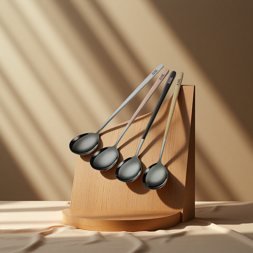 Metal medicine spoon, coffee bean measuring spoon, stainless steel tableware, small spoon, 180g Application Scenario