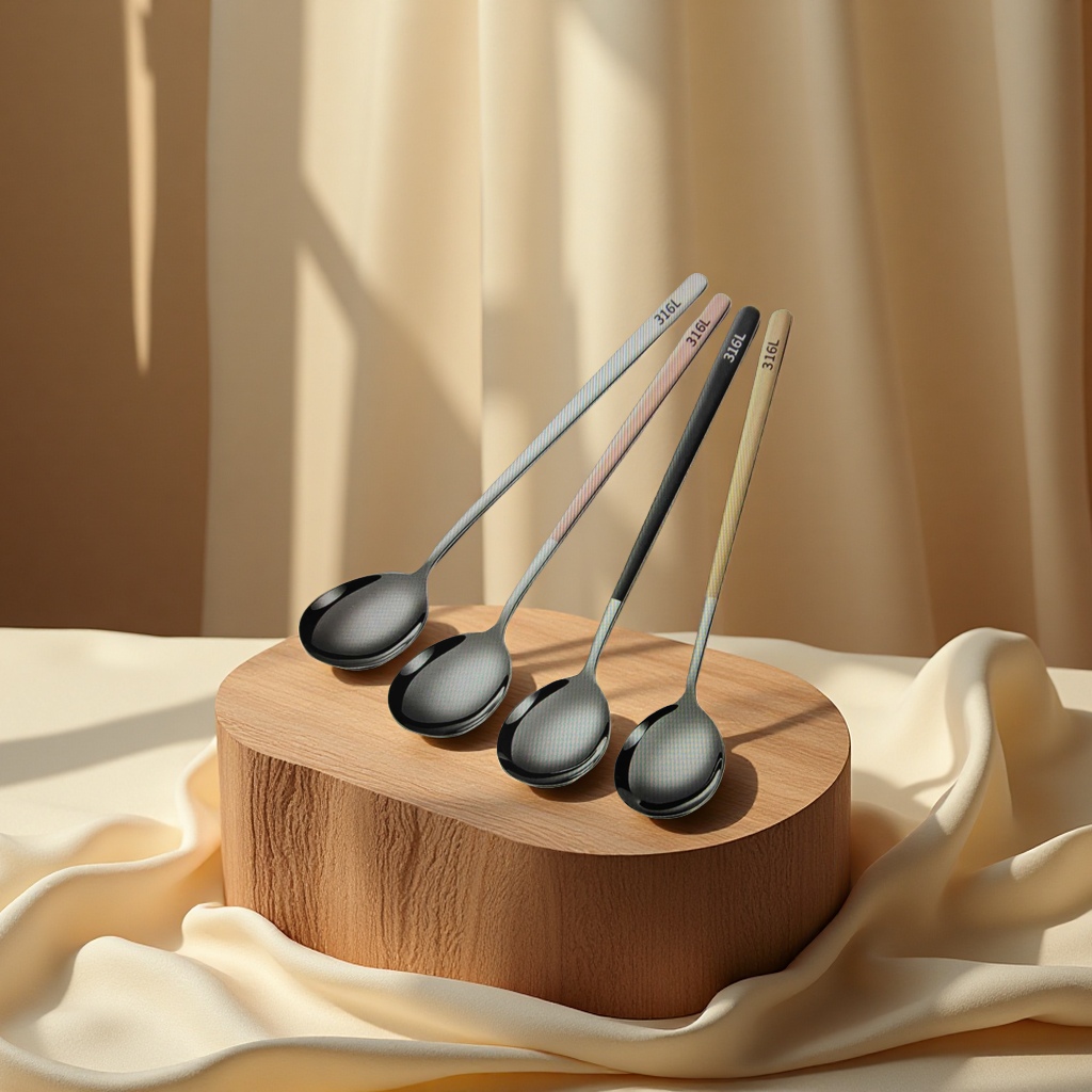 Metal medicine spoon, coffee bean measuring spoon, stainless steel tableware, small spoon, 180g Specification image