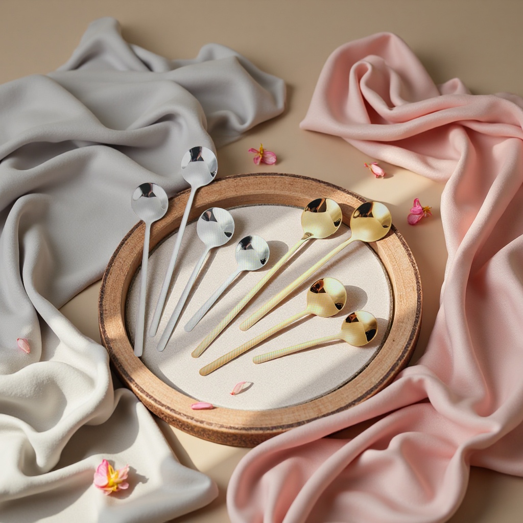 Metal medicine spoon, coffee bean measuring spoon, stainless steel tableware, metal small spoon 134027053 Application Scenario
