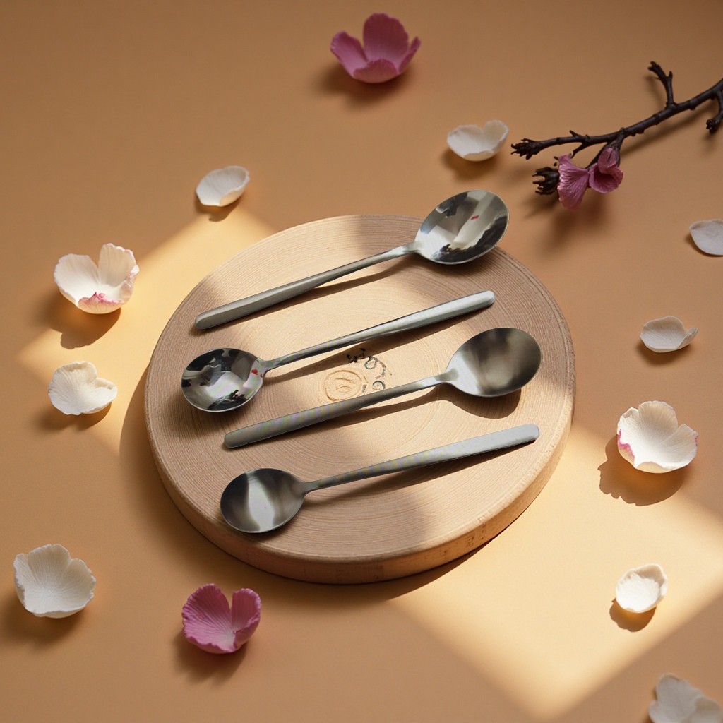 Metal coffee bean measuring spoon, stainless steel small spoon tableware, household genuine product 134118136 Application Scenario