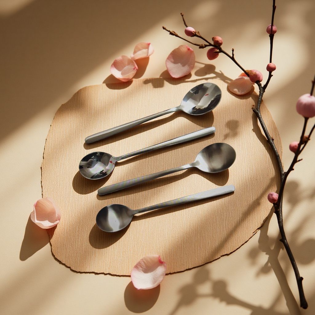 Metal coffee bean measuring spoon, stainless steel small spoon tableware, household genuine product 134118136 Specification image