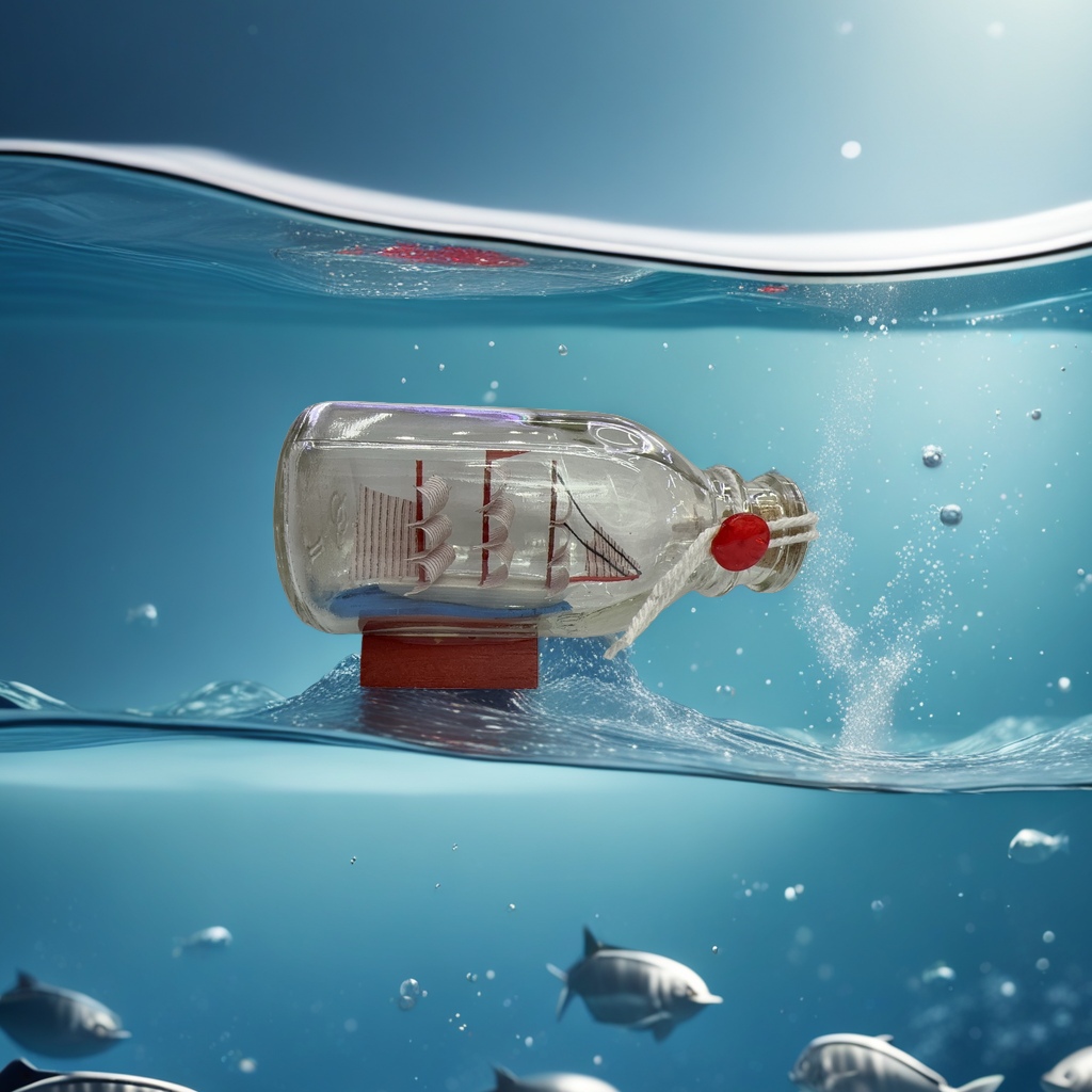 Drifting bottle sailboat details Picture