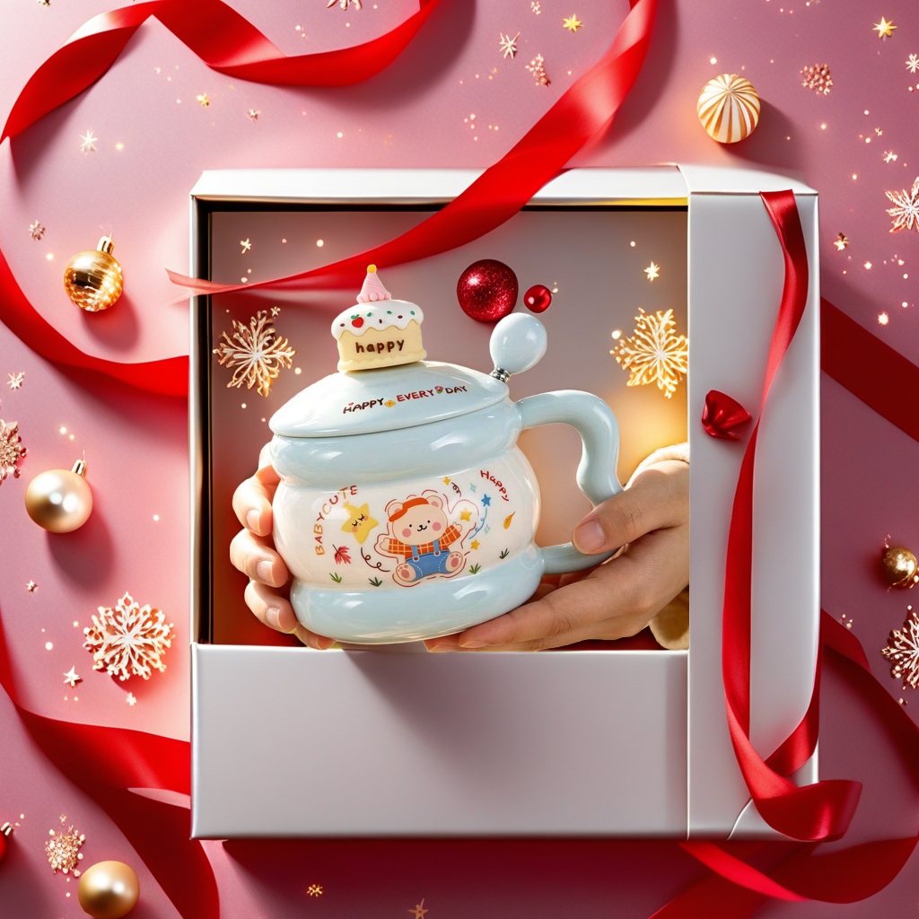 圣诞北欧陶瓷杯保温杯陶瓷杯180ml 精美礼品送礼佳品