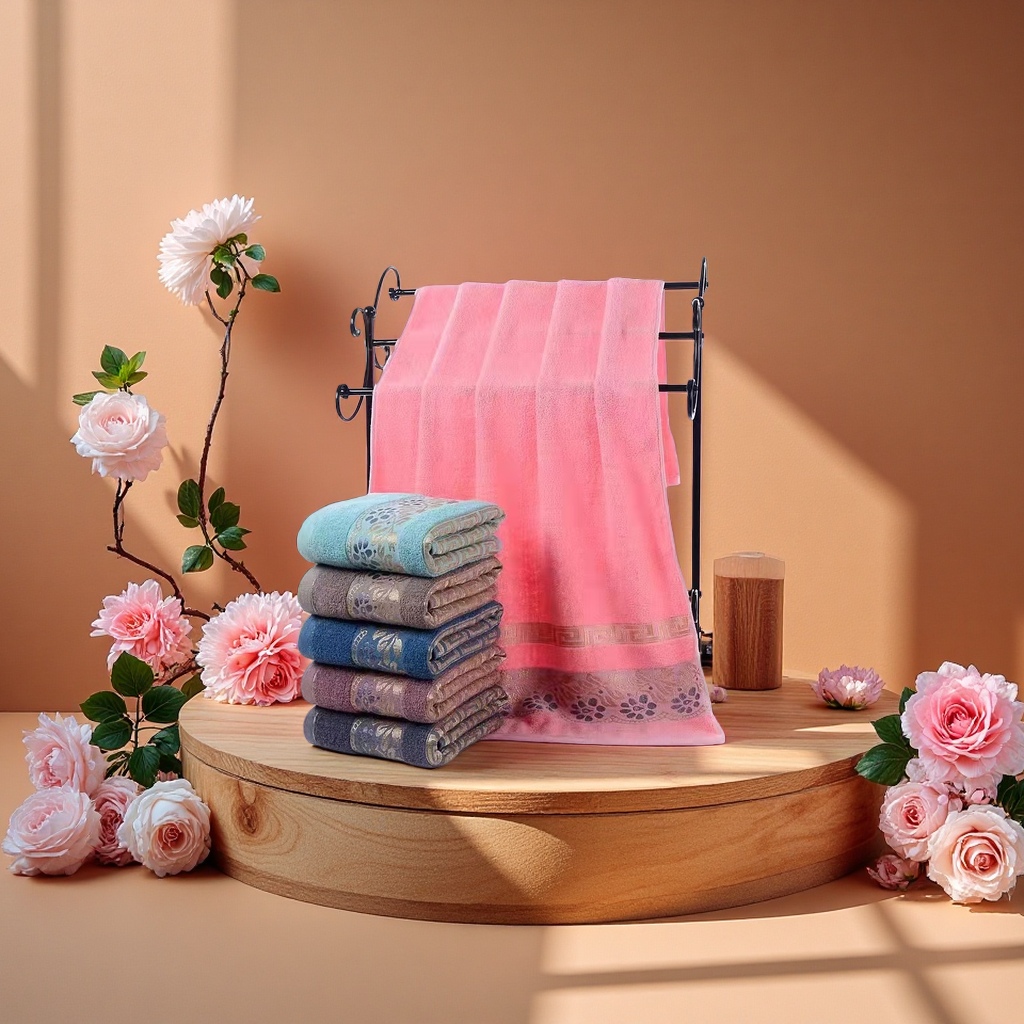 A thick, large-sized, absorbent, soft household towel made of pure cotton Application Scenario
