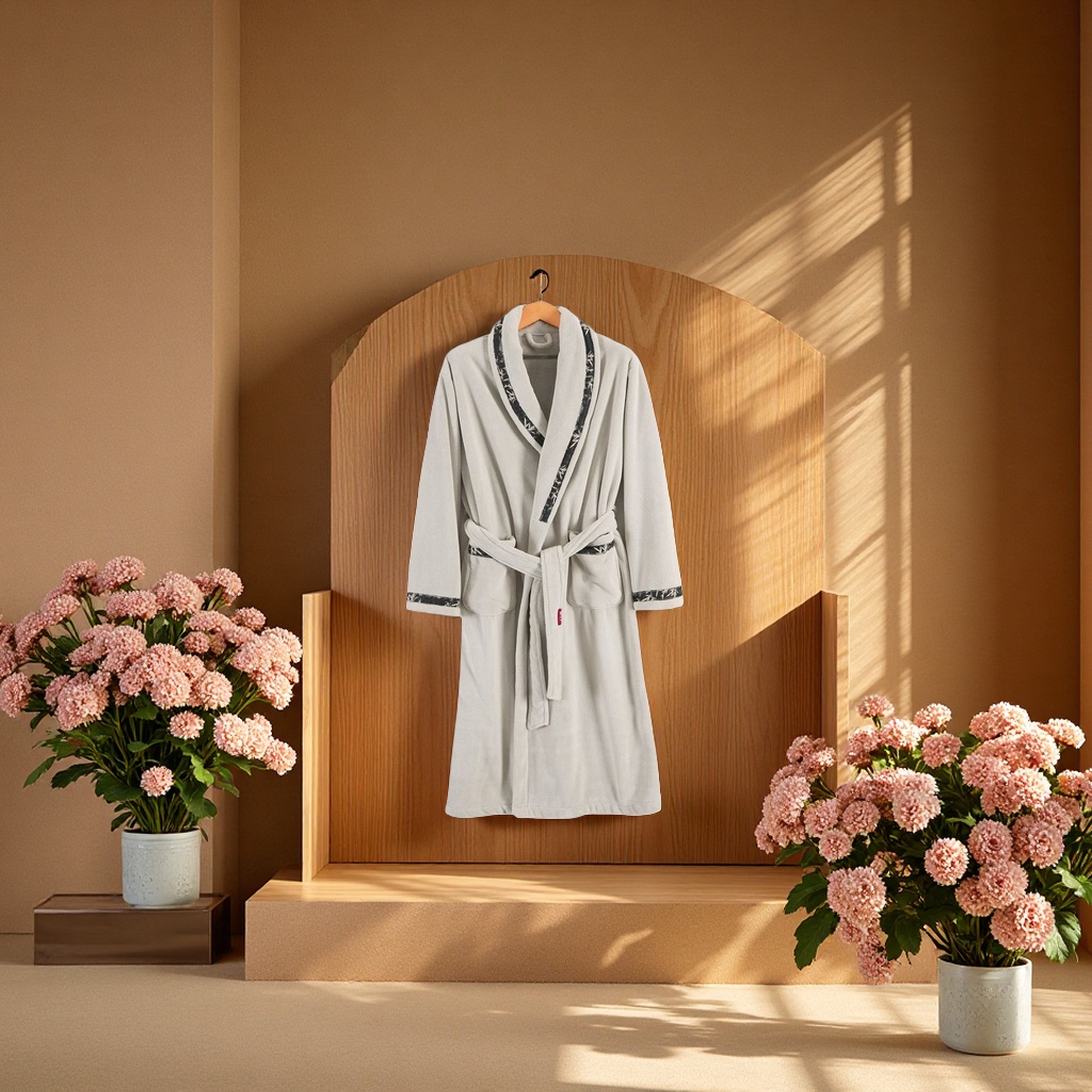 Thick and soft bathrobes for home and hotel use, large size for warmth details Picture
