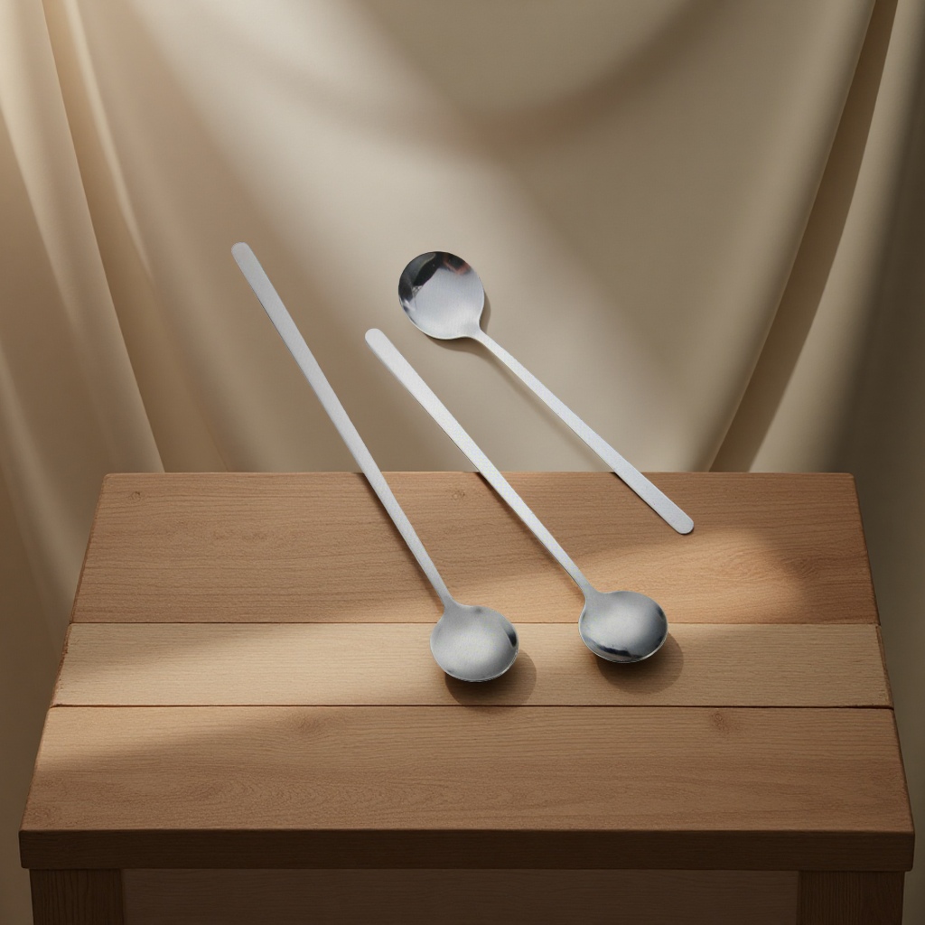 Metal coffee bean measuring spoon, stainless steel small spoon tableware, household genuine product 100444901 details Picture