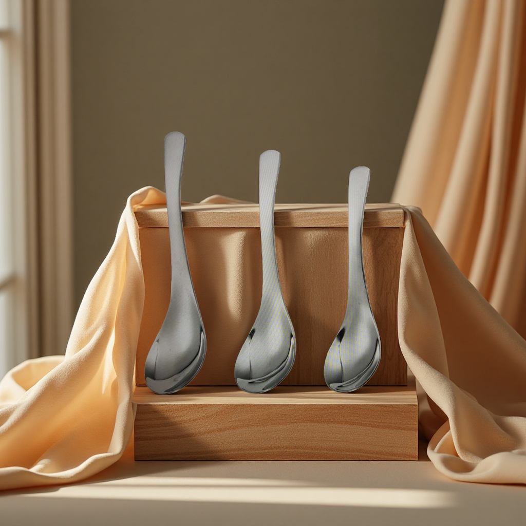 Metal coffee bean measuring spoon, stainless steel small spoon tableware, household genuine product 100531004 Specification image