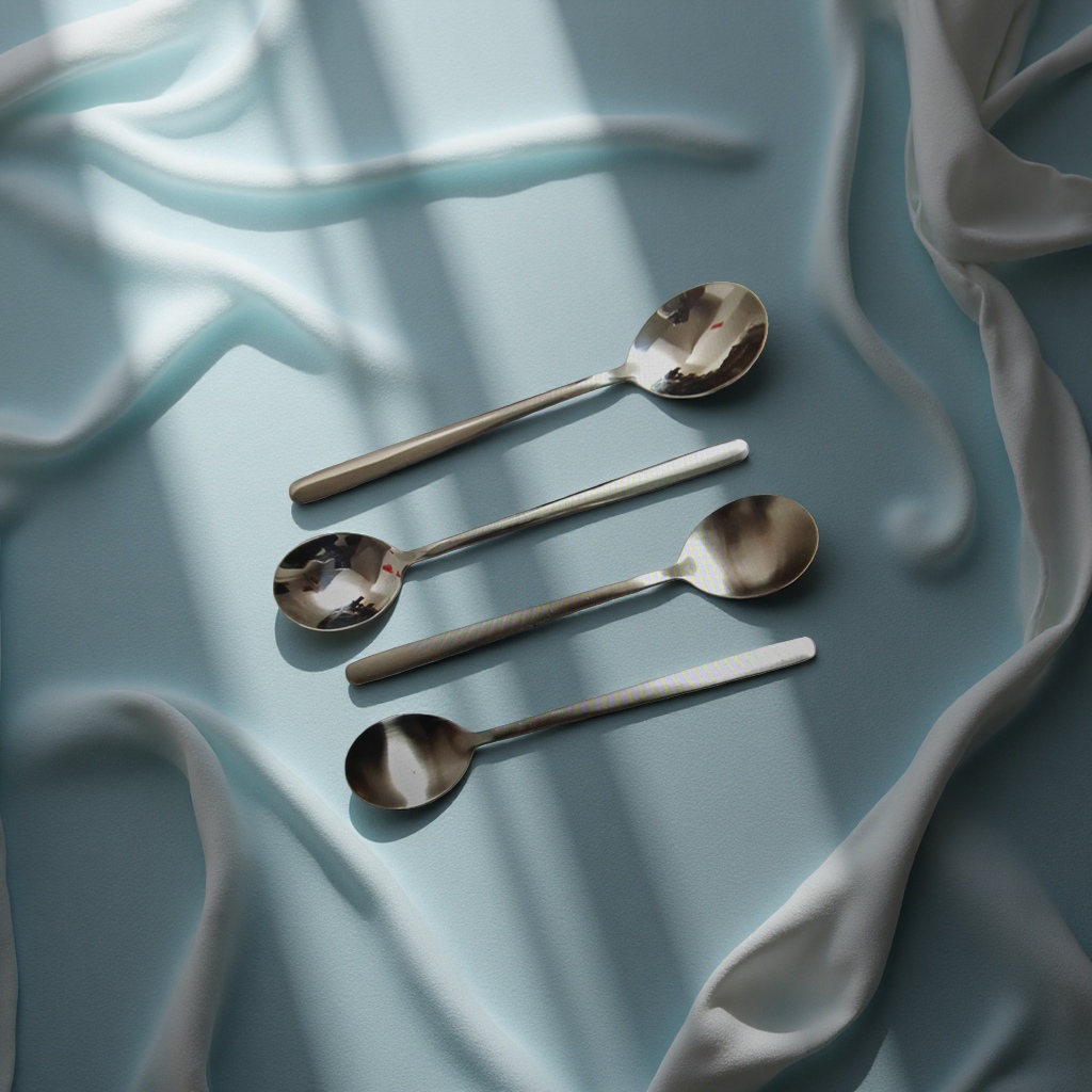 Metal coffee bean measuring spoon, stainless steel small spoon tableware, household genuine product 100600262 details Picture
