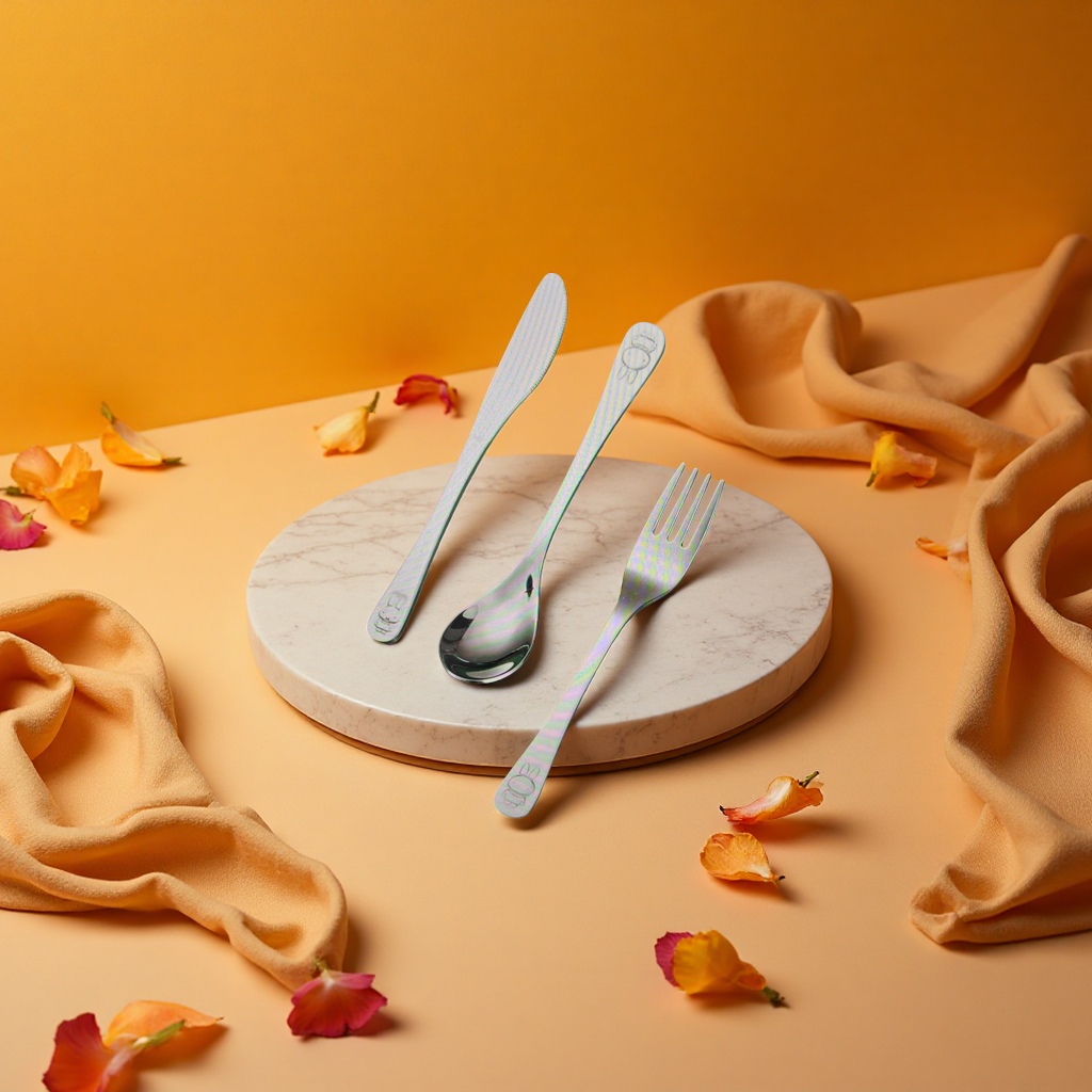 Stainless steel steak knife and fork portable tableware box Cake tableware set cake knife and fork 100753142 Specification image