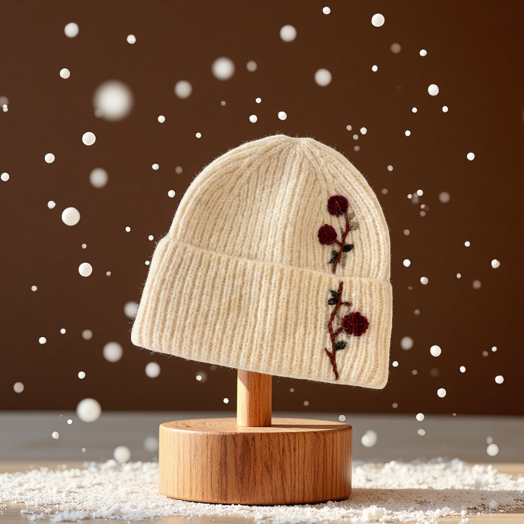 Korean-style retro knitted woolen ear-protecting hat for women 2026 new autumn and winter, warm and versatile, face-enhancing small headscarf Item Picture