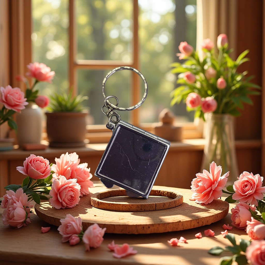 沙金真皮女款钥匙扣短款欧美风钥匙链