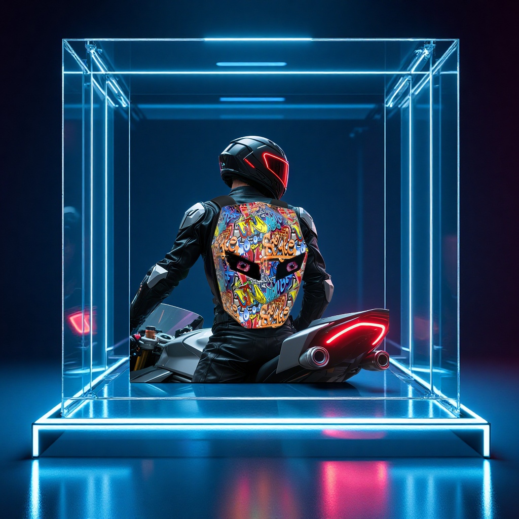 Motorcycle LED backpack with wheel eye, cool Bluetooth DIY, motorcycle riding full helmet sports waterproof backpack details Picture