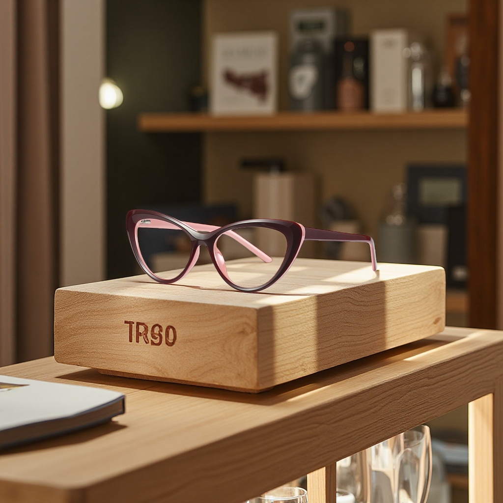 الإطار الأسود لنظارات القط TR90 المسطحة في الإطار التجاري الخارجي من إطار العدسة الزرقاء 2020. Item Picture