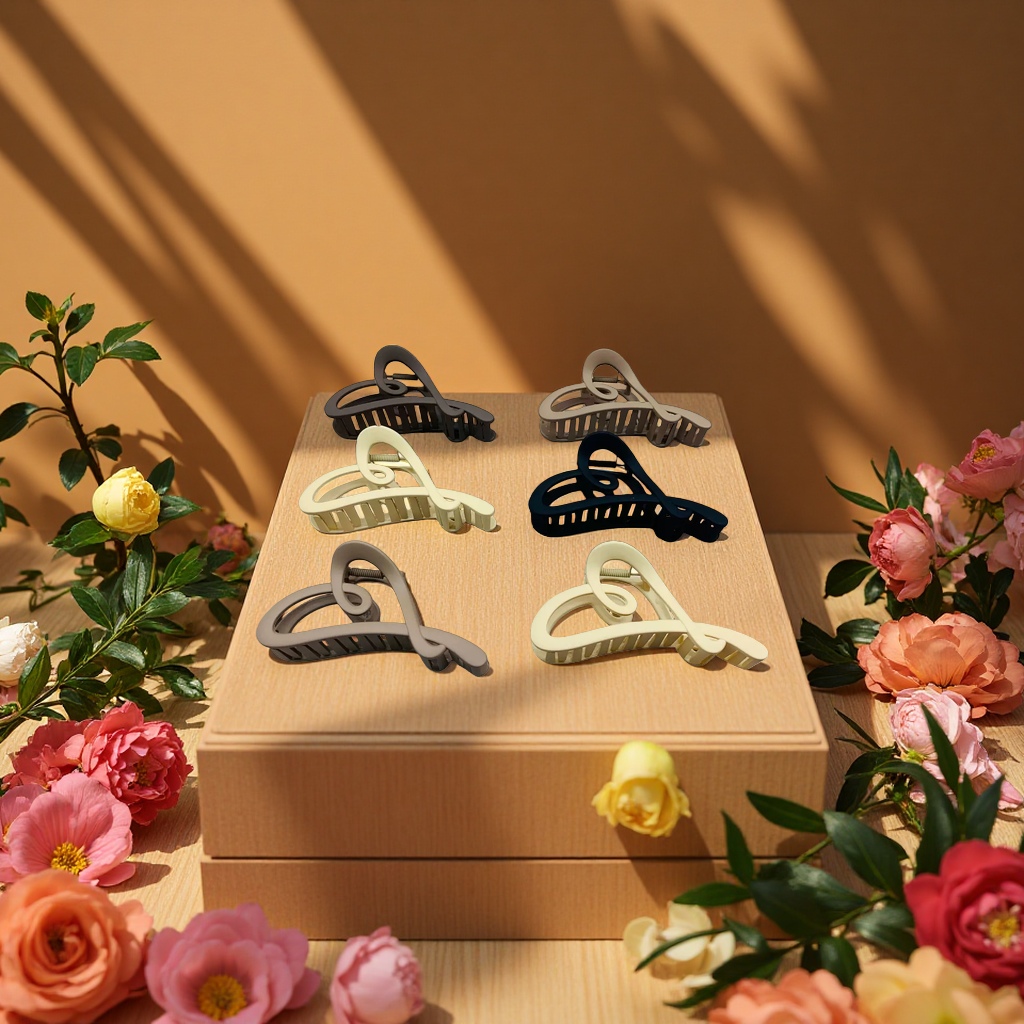 Heart-shaped hair clips are simple, fashionable and versatile hair accessories for female students' daily headwear and fixed clips details Picture