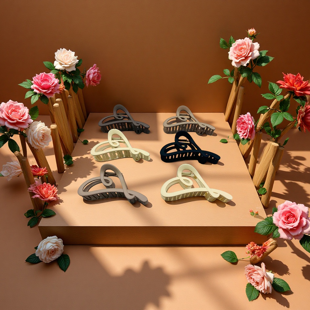 Heart-shaped hair clips are simple, fashionable and versatile hair accessories for female students' daily headwear and fixed clips