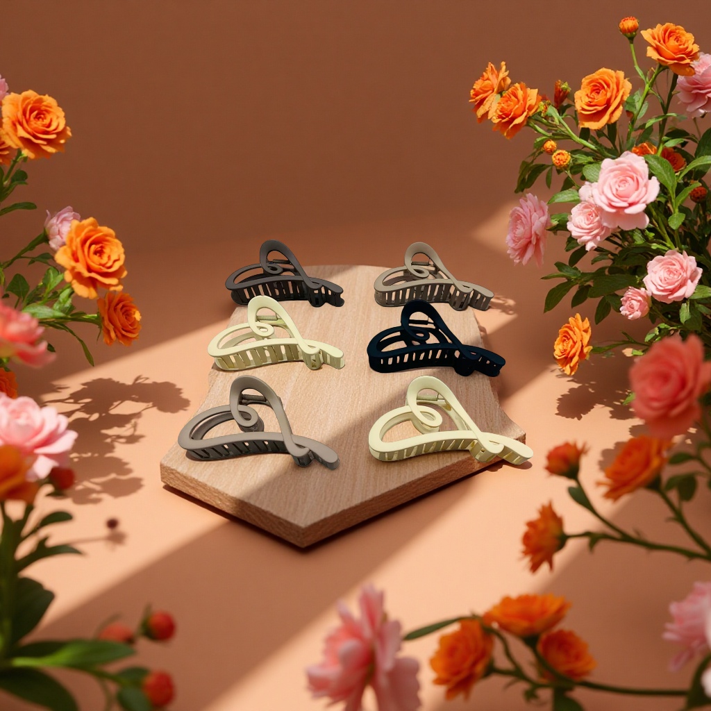 Heart-shaped hair clips are simple, fashionable and versatile hair accessories for female students' daily headwear and fixed clips Application Scenario