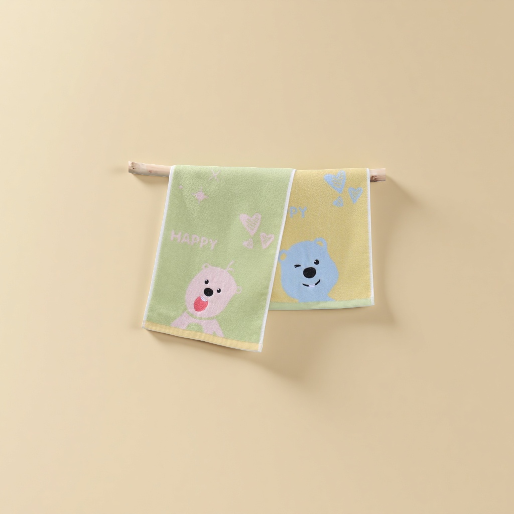 Children's cartoon cute bear towel, soft and absorbent face towel, specially designed for babies details Picture
