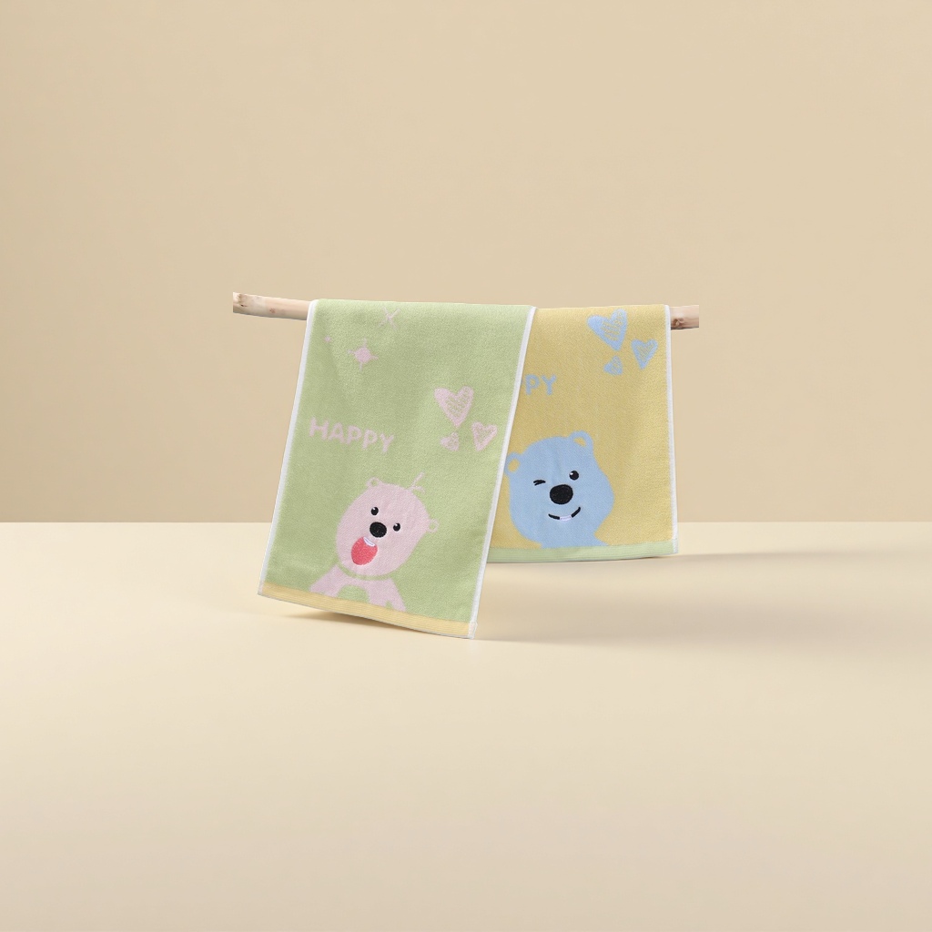 Children's cartoon cute bear towel, soft and absorbent face towel, specially designed for babies Specification image