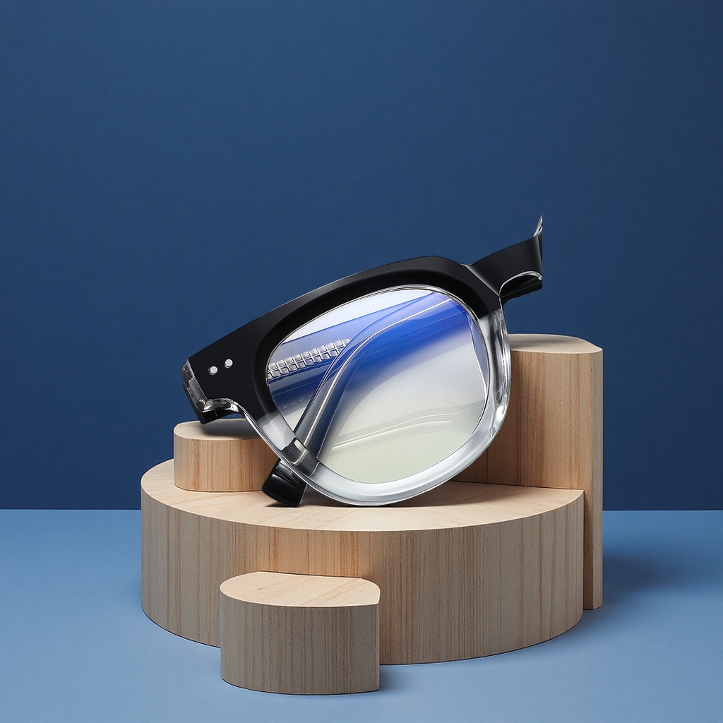 Retro Korean-style flat light glasses, simple riveted anti-blue light glasses for men, 2120 imitation material, propionic acid CP core optical frame details Picture
