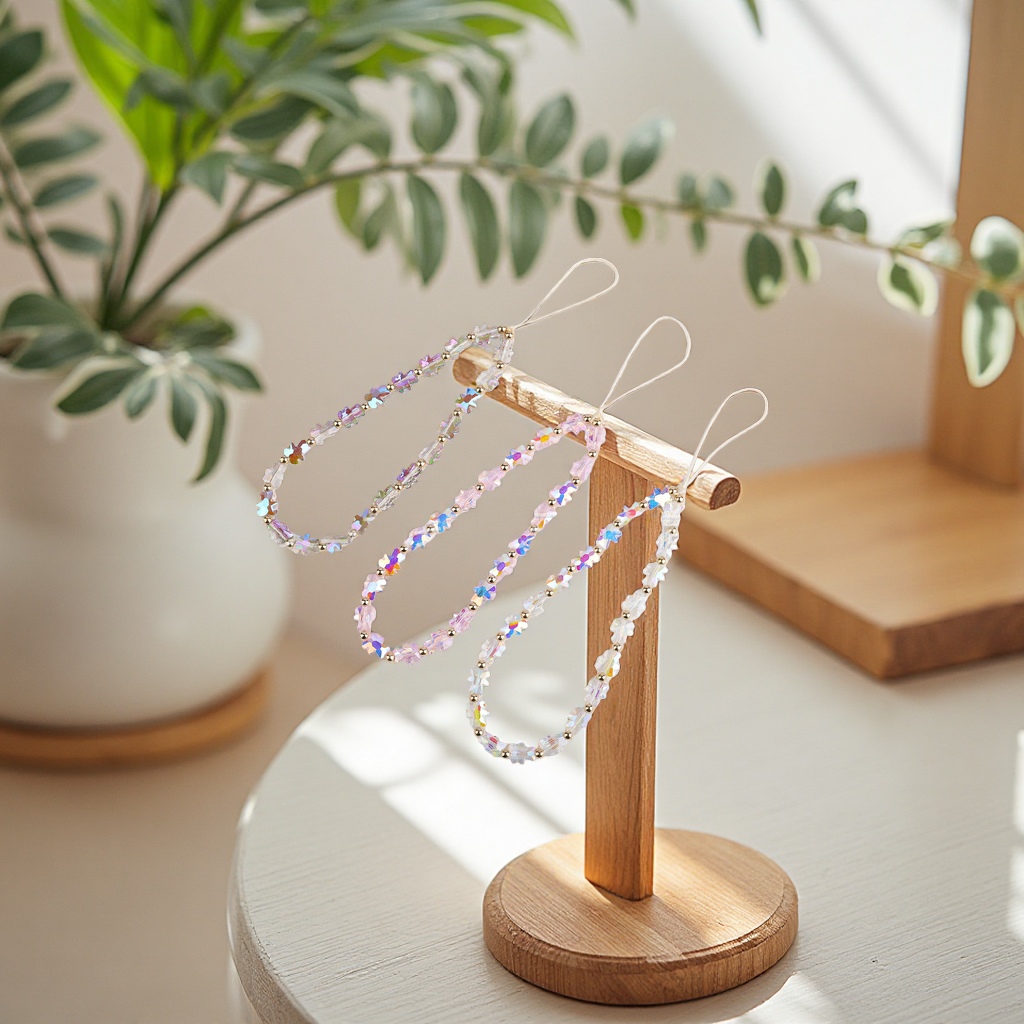 Original new style bear crystal mobile phone chain woven beaded pendant, portable and niche mobile phone case pendant for girls