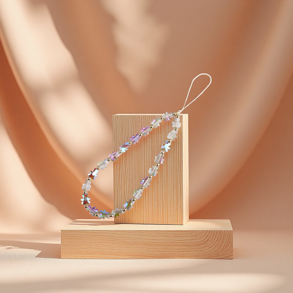 Original new style bear crystal mobile phone chain woven beaded pendant, portable and niche mobile phone case pendant for girls Specification image