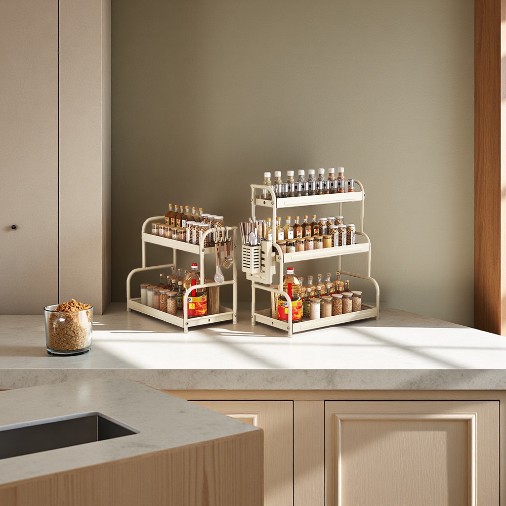 Household multi-functional kitchen seasoning rack, desktop storage, seasoning rack, daily necessities details Picture