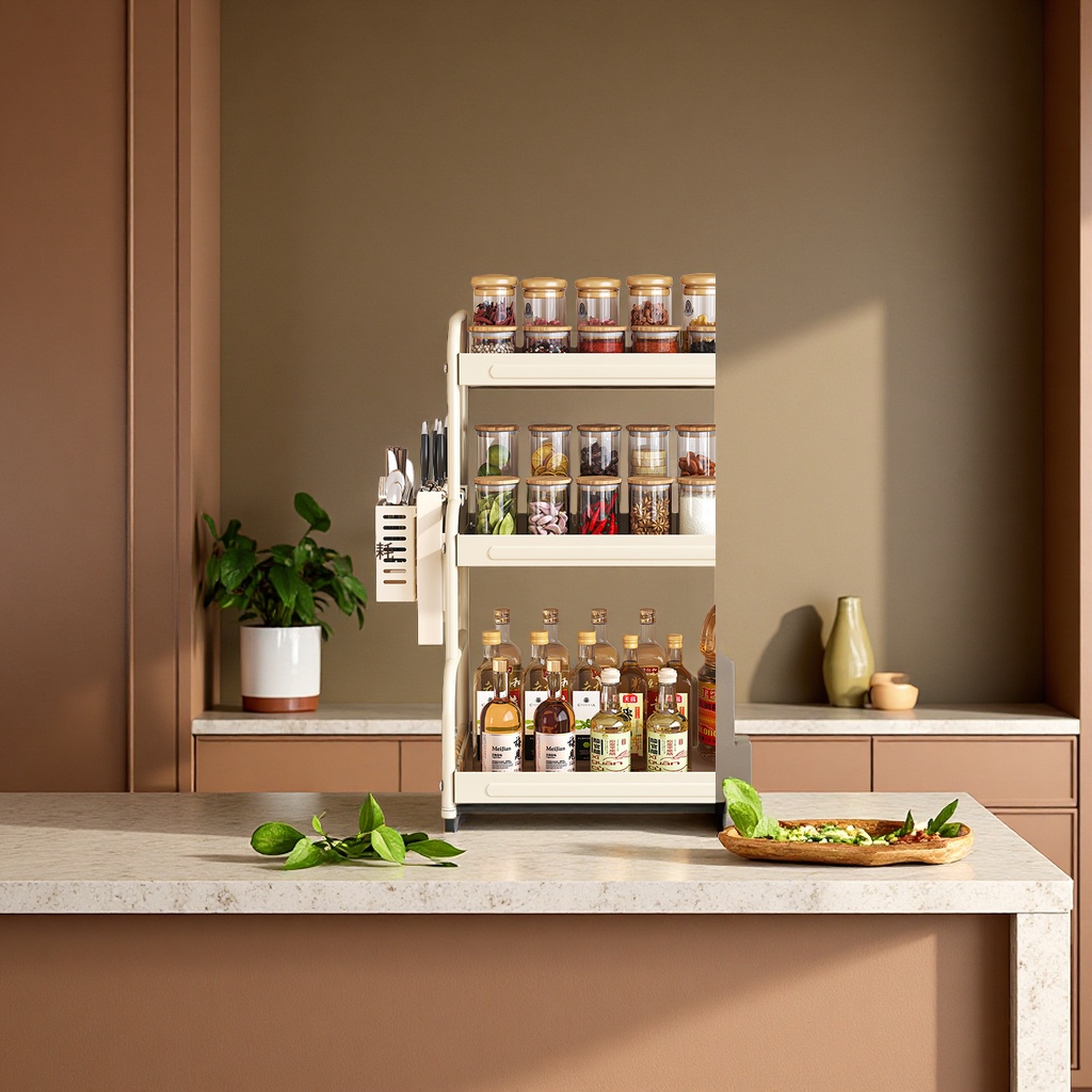 Household multi-functional kitchen seasoning rack, desktop storage, seasoning rack, daily necessities Specification image