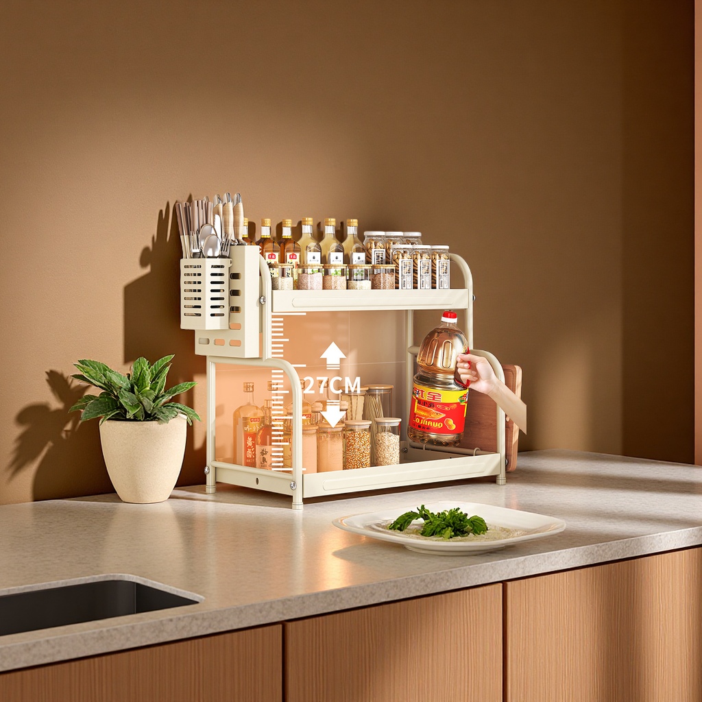 Household multi-functional kitchen seasoning rack, desktop storage, seasoning rack, daily necessities Application Scenario