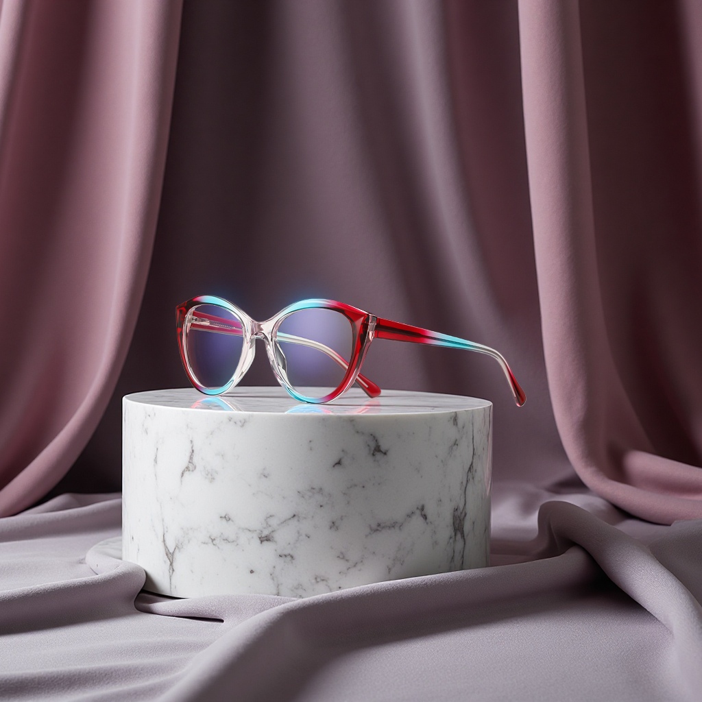 New gradient optical glasses 2145ins style trendy ladies' anti-blue light flat glasses with progressive multi-color frame