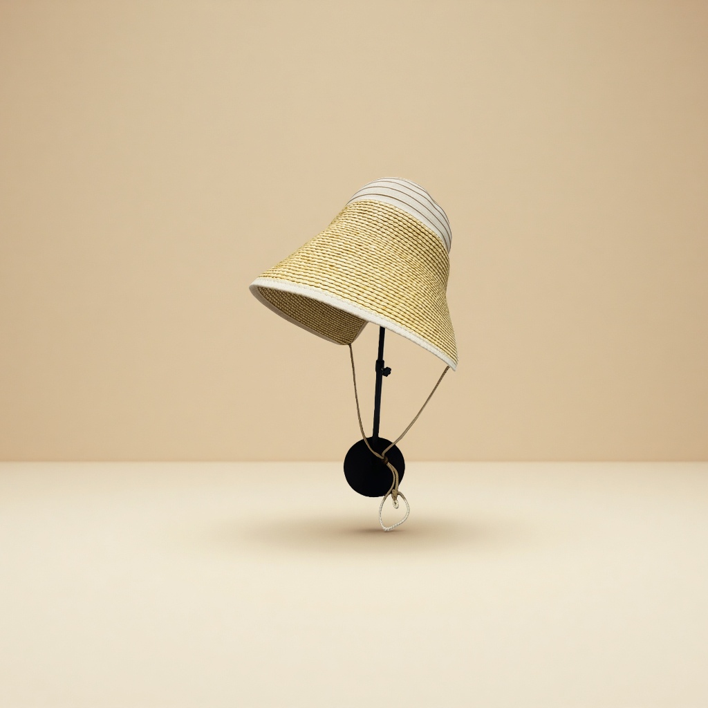 Fashionable sun-protective straw hat for women, summer sun protection fisherman's hat with wide brim, breathable and foldable Specification image
