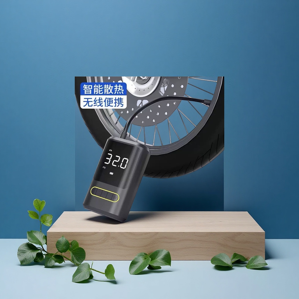 车载充气泵/充气泵便携式/充气泵/自行车电动充气筒/汽车应急电源产品图