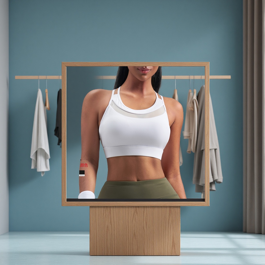 Ouma cross-border sports bra, beautiful back, thin strap, shock-absorbing, fixed chest cup, yoga vest, fitness underwear details Picture